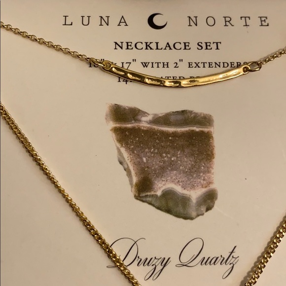 Luna Norte Druzy Quartz Necklace Set 
